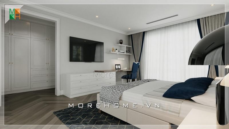 + 17 Phòng ngủ độc đáo trong thiết kế nội thất căn hộ chung cư 130m2 ở Hà Nội |MOREHOME
